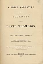 Image: Title page of Tyrrell's publication of Thompson's narrative