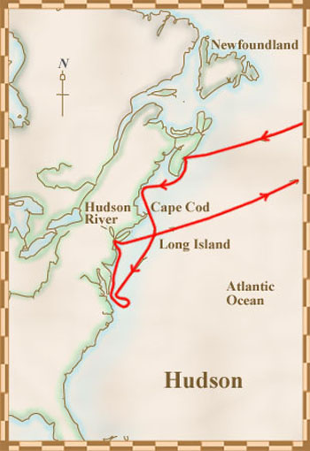 henry hudson third voyage map