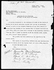 Appel des cinq Albertaines au Comité judiciaire du Conseil privé à Londres, présenté au Gouverneur général, mai 1928