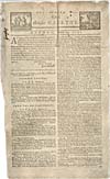 Front page of an original of newspaper, HALIFAX GAZETTE, No. 1, March 23, 1752 (pages 1 and 2)