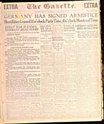 Germany Has Signed Armistice, November 11, 1918, The Gazette Montreal, Que., Extra.