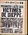 Première liste des victimes de Dieppe [First List of Victims of Dieppe], August 11, 1942, La Patrie, Montreal, Que.