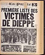 Première liste des victimes de Dieppe [First List of Victims of Dieppe], August 11, 1942, La Patrie, Montreal, Que.