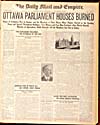 Ottawa Parliament Houses Burned, February 4, 1916, Daily Mail and Empire, Toronto, Ont 