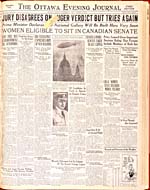 Women Eligible to Sit in Canadian Senate, October 18, 1929, The Ottawa Evening Journal, Ottawa, Ont.