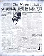Quintuplets Born to Farm Wife, May 28, 1934, The Nugget, North Bay, Ont., Late Edition.