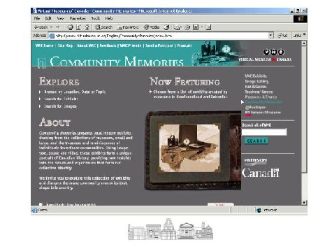 Illustration of Community Memories Web Site screen capture