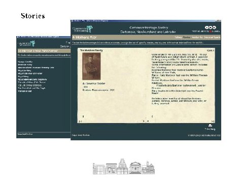 Illustration of Community Memories screen capture showing an example of a story