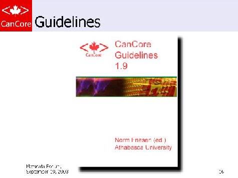 Cover of CanCore Guidelines 1.9