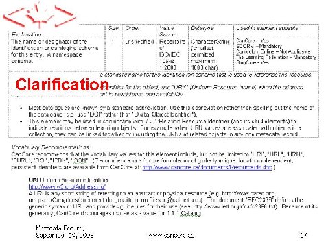 Page from CanCore Guidelines 1.9 - Example 1:  Guideline Clarification