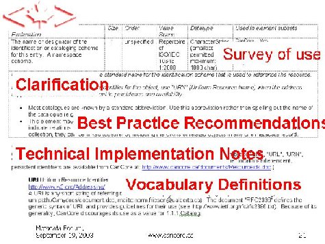 Page from CanCore Guidelines 1.9 - Example 5: Technical Implementation Notes