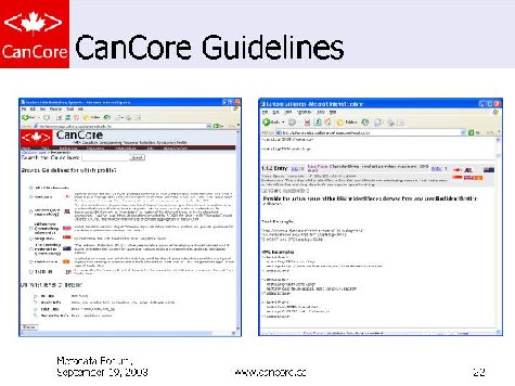 CanCore Online Guidelines