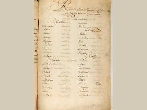 Page tirée des listes de militaires devenus habitants en 1668