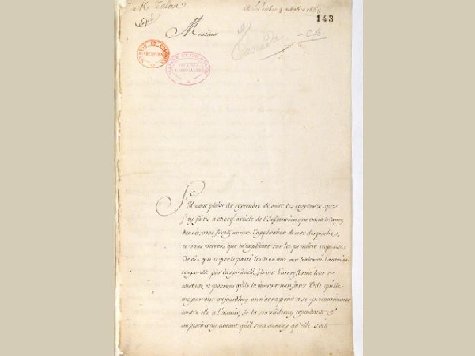 Page tirée de la correspondance entre les administrateurs coloniaux et le Secrétaire d'État à la Marine, no 143