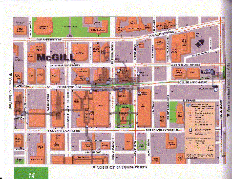 Map of the Université de Montréal campus