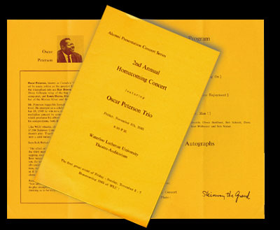 Program: Waterloo Lutheran University, 2nd Annual Homecoming Concert, Featuring Oscar Peterson Trio