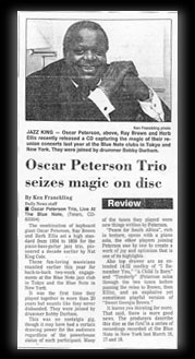 Oscar Peterson Trio seizes magic on disc