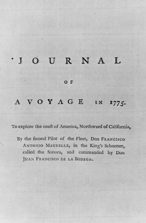 Page de titre: Journal of a Voyage in 1775.