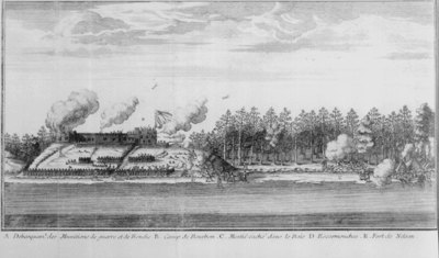 Image d'une bataille à l'emplacement d'un fort.