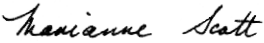 La signature de Marianne Scott