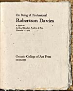Frontispiece and title page of book ON BEING A PROFESSIONAL
