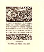 Frontispice et page de titre du livre, A CHAPTER BY HENRY DAVID THOREAU