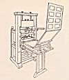 Illustration of a wooden screw press