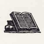 Woodcut of a book