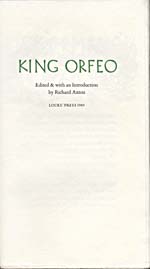 Title page of book, KING ORFEO