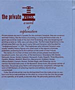 Front page of pamphlet, THE PRIVATE PRESS: A WORD OF EXPLANATION