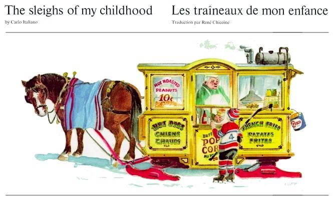 Page couverture tirée de Carlo Italiano - « The Sleighs of My Childhood/Les Traîneaux de mon enfance »