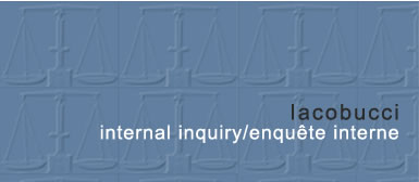 Iacobucci internal inquiry / Iacobucci enquête interne
